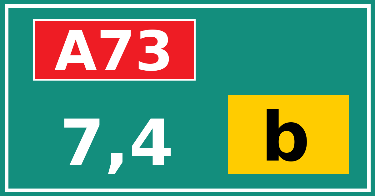 Hectometerbord A73 7,4 letter b