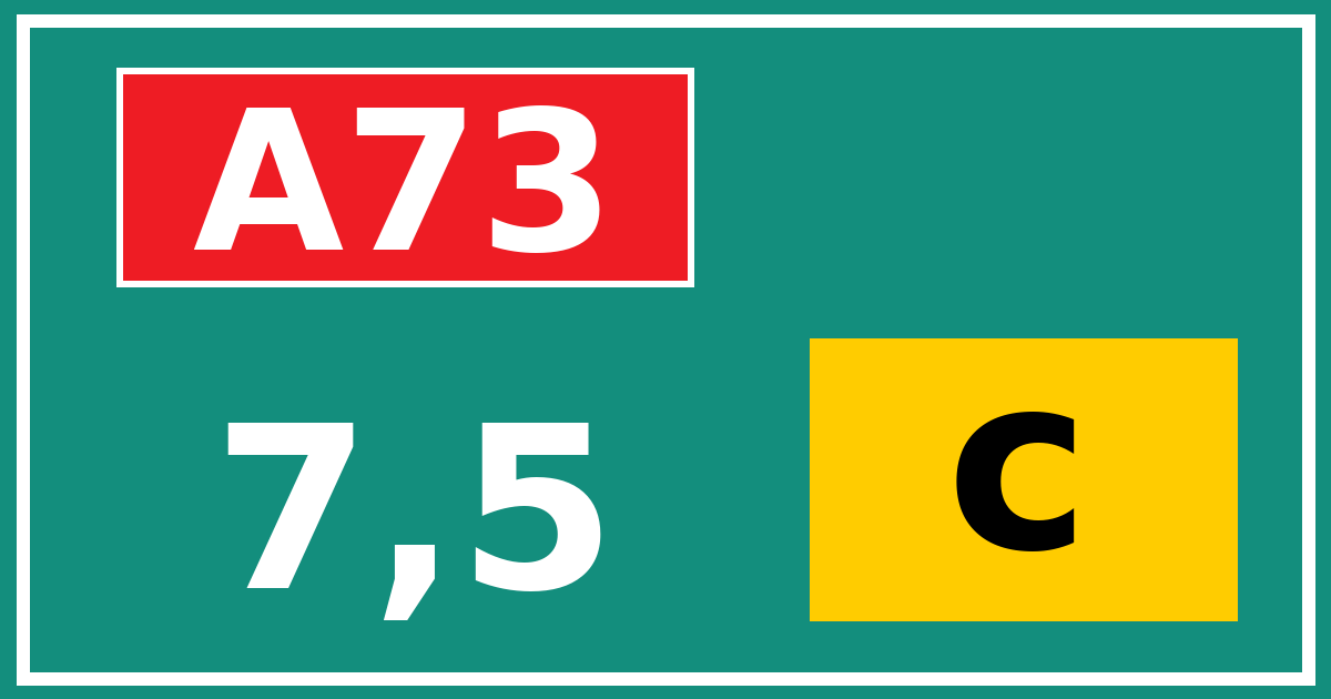 Hectometerbord A73 7,5 letter c