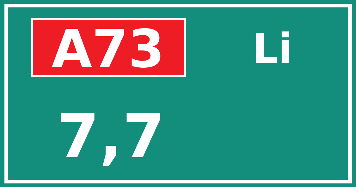 Hectometerbord A73 7,7 zijde Li