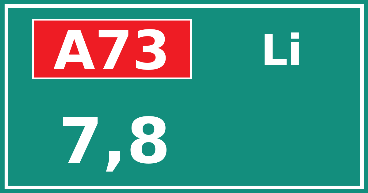 Hectometerbord A73 7,8 zijde Li