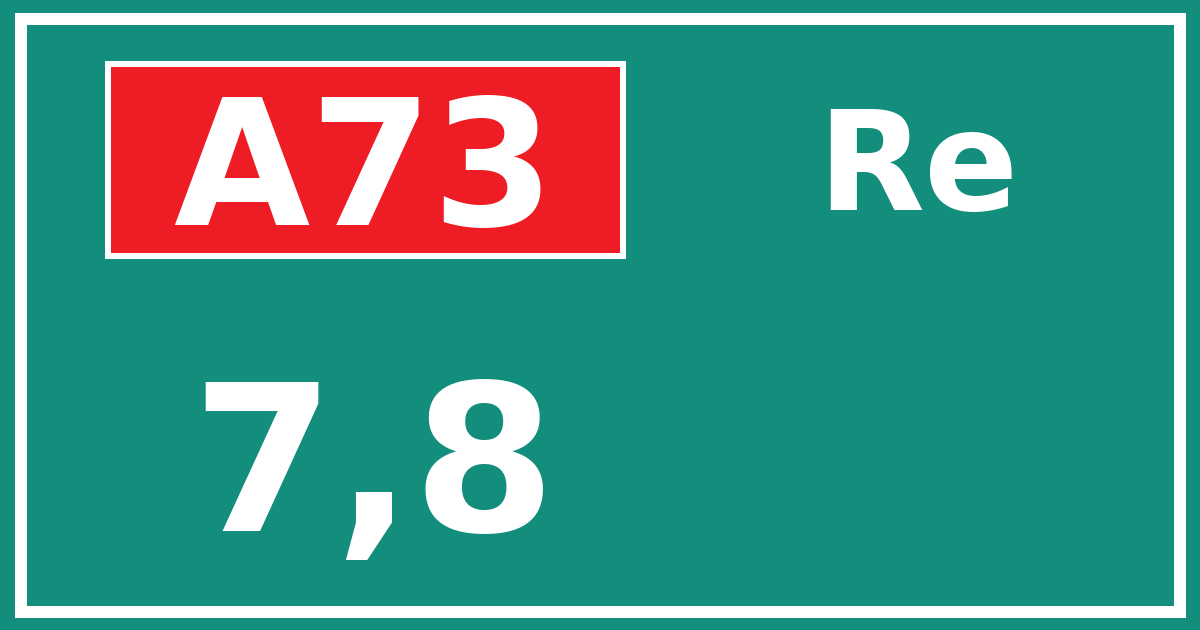 Hectometerbord A73 7,8 zijde Re