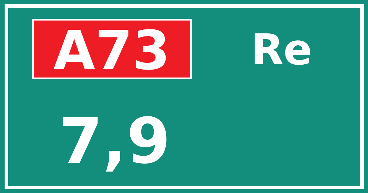 Hectometerbord A73 7,9 zijde Re