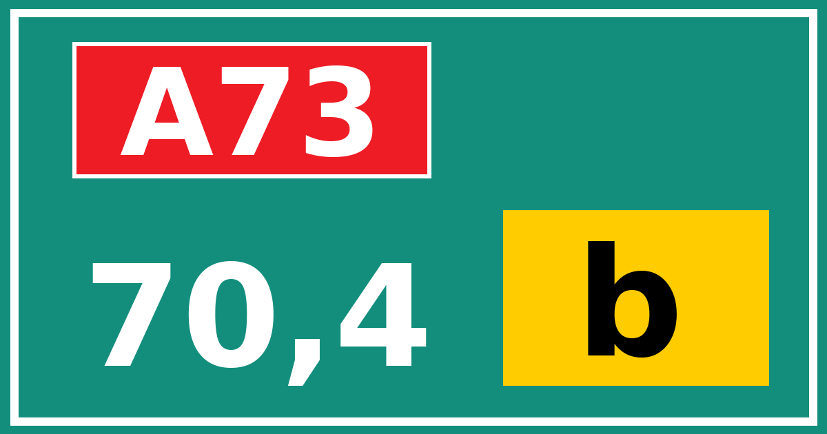 Hectometerbord A73 70,4 letter b