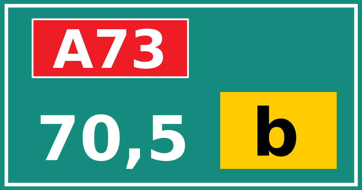 Hectometerbord A73 70,5 letter b