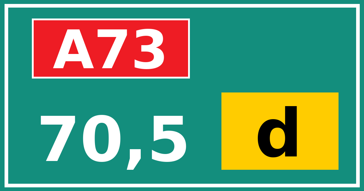 Hectometerbord A73 70,5 letter d