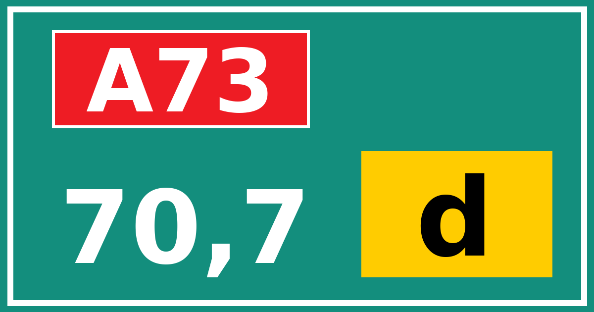Hectometerbord A73 70,7 letter d
