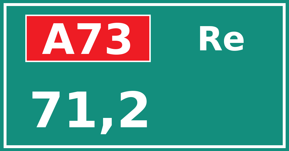 Hectometerbord A73 71,2 zijde Re