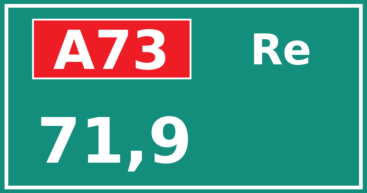 Hectometerbord A73 71,9 zijde Re