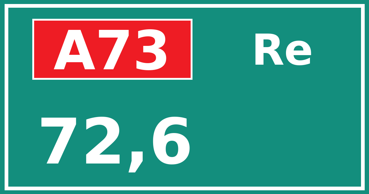Hectometerbord A73 72,6 zijde Re