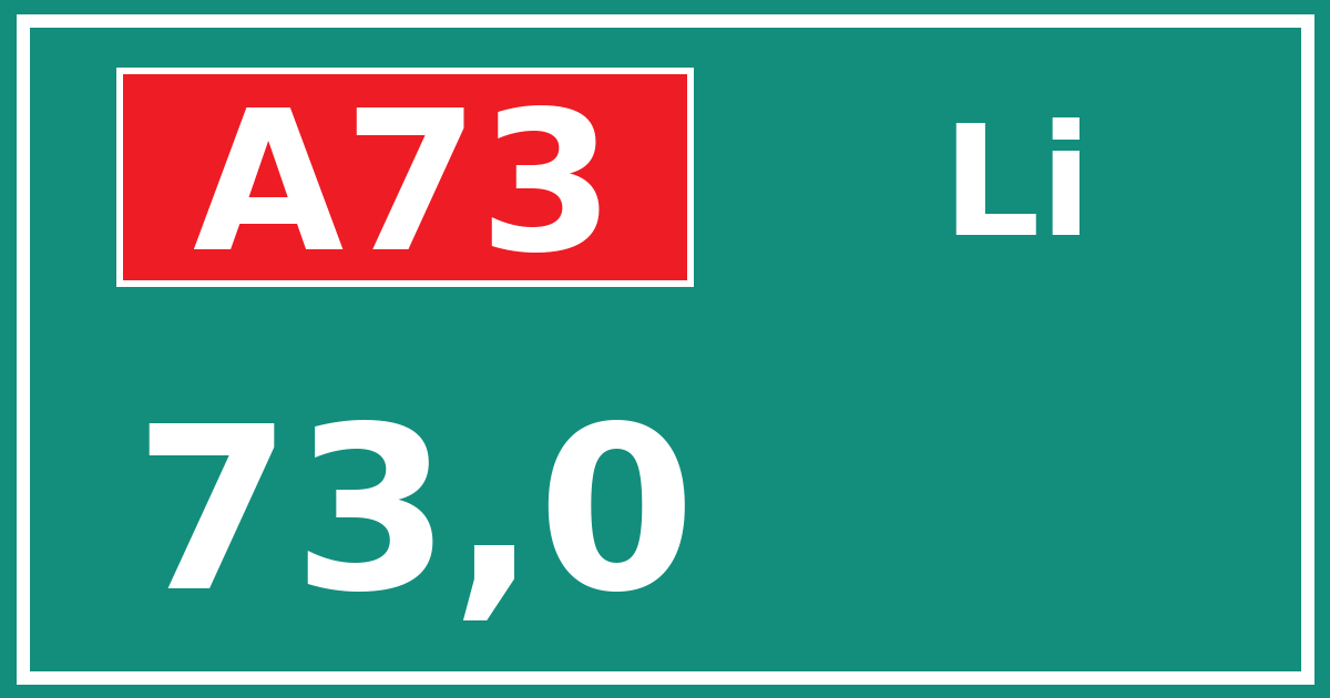 Hectometerbord A73 73,0 zijde Li