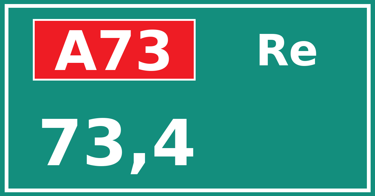 Hectometerbord A73 73,4 zijde Re