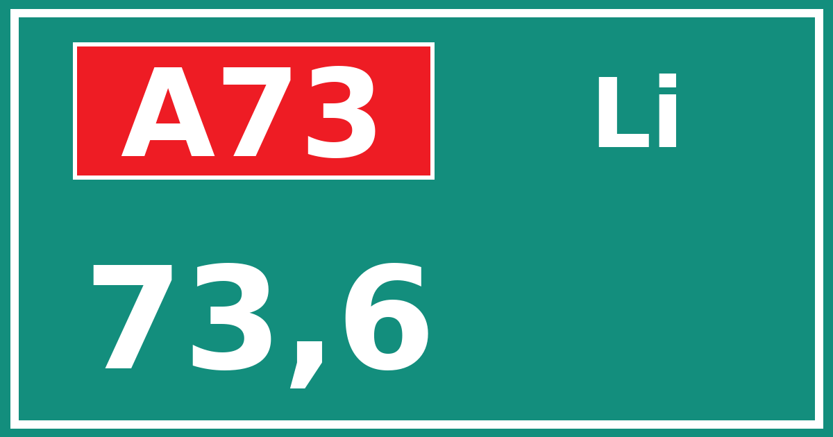 Hectometerbord A73 73,6 zijde Li