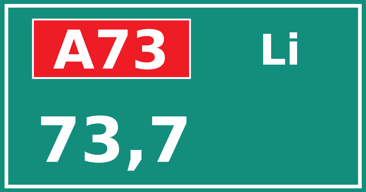 Hectometerbord A73 73,7 zijde Li
