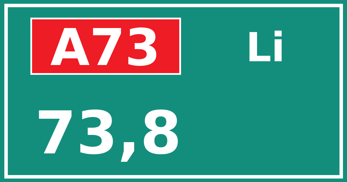 Hectometerbord A73 73,8 zijde Li