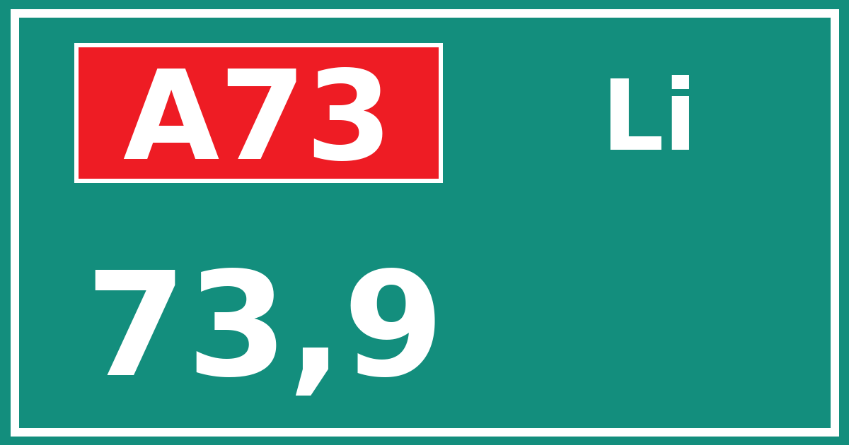 Hectometerbord A73 73,9 zijde Li