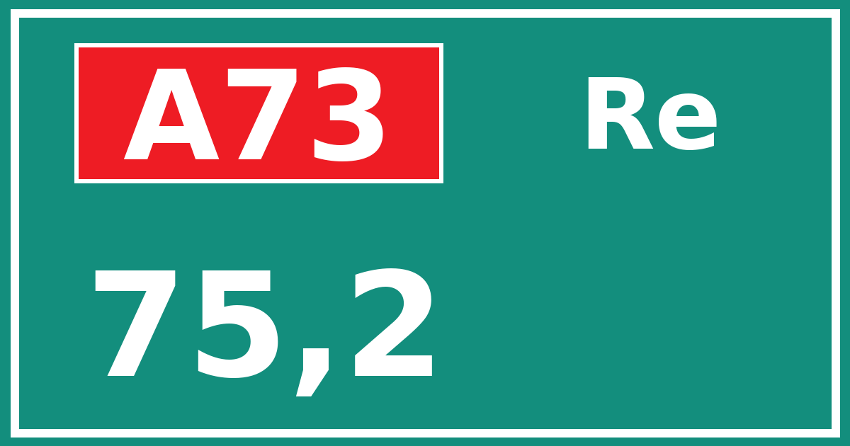 Hectometerbord A73 75,2 zijde Re