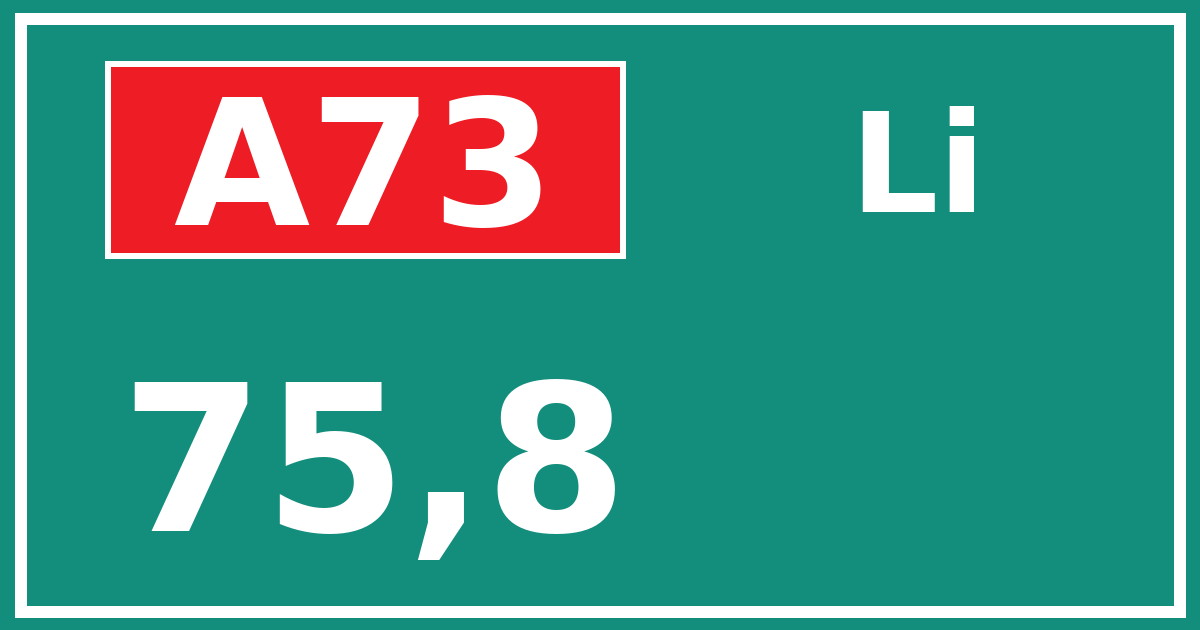 Hectometerbord A73 75,8 zijde Li