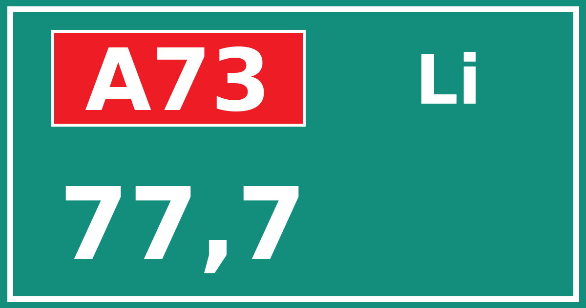 Hectometerbord A73 77,7 zijde Li