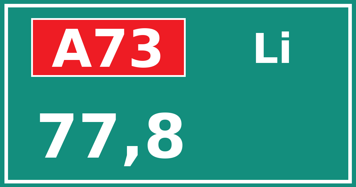 Hectometerbord A73 77,8 zijde Li