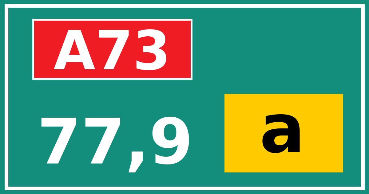Hectometerbord A73 77,9 letter a