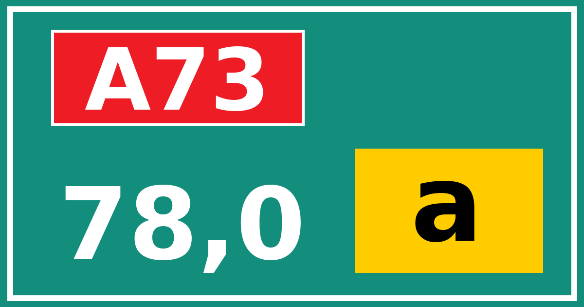 Hectometerbord A73 78,0 letter a