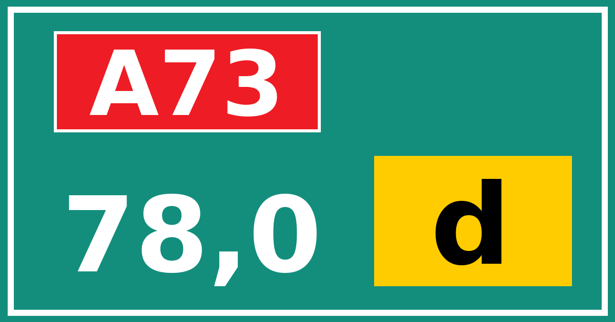 Hectometerbord A73 78,0 letter d