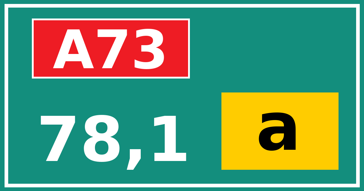 Hectometerbord A73 78,1 letter a