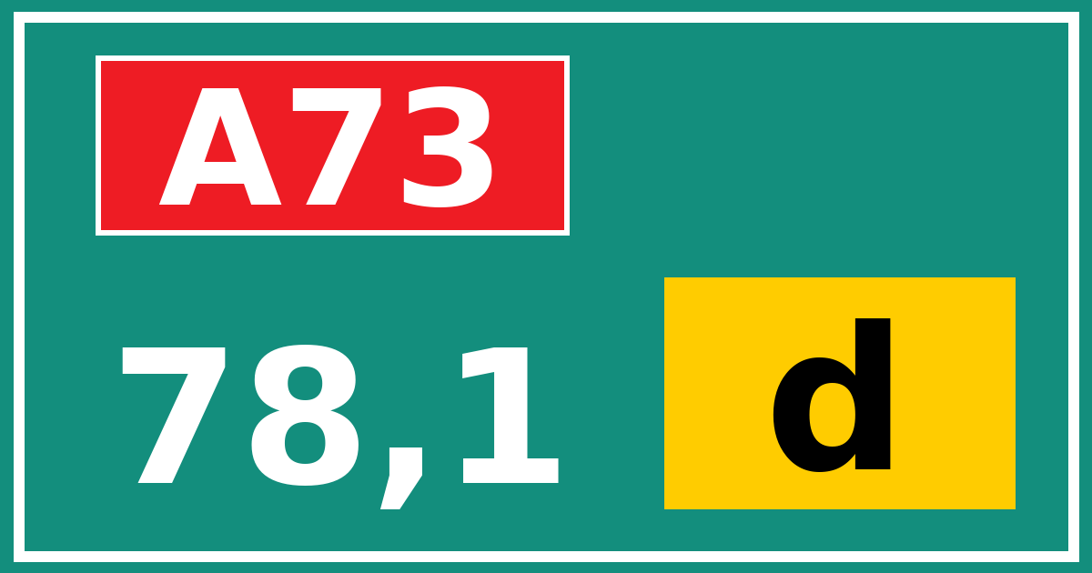 Hectometerbord A73 78,1 letter d