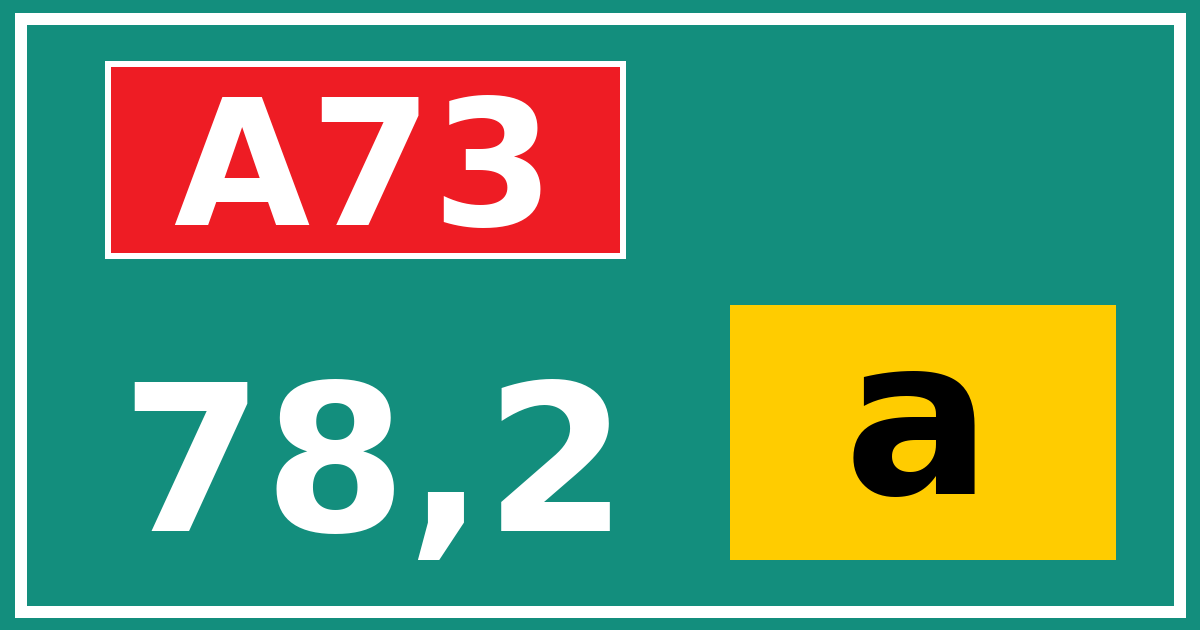 Hectometerbord A73 78,2 letter a