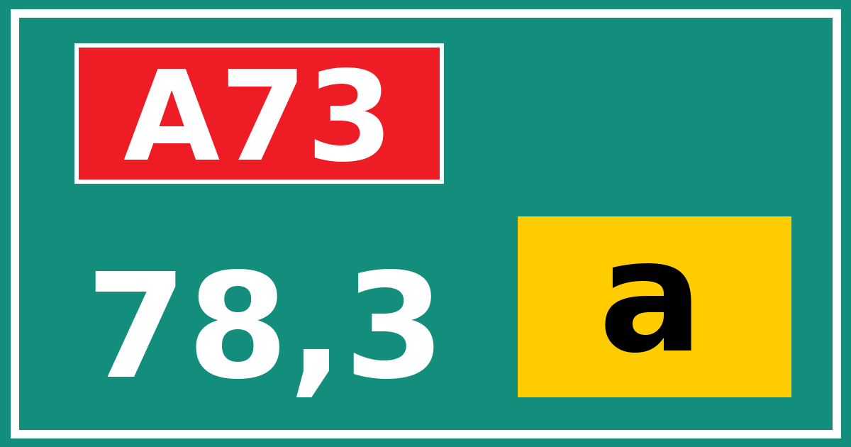 Hectometerbord A73 78,3 letter a