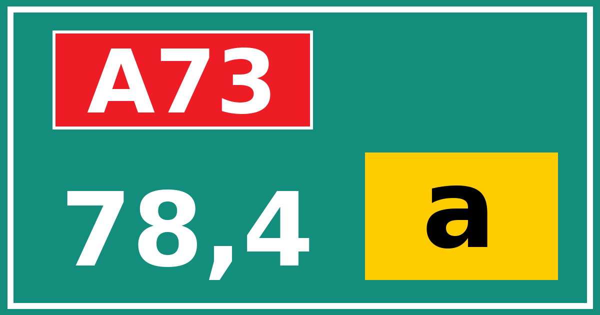 Hectometerbord A73 78,4 letter a