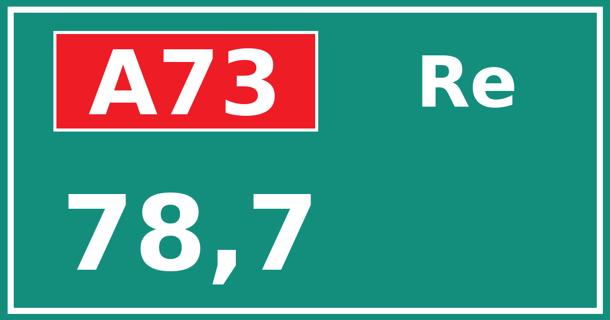 Hectometerbord A73 78,7 zijde Re