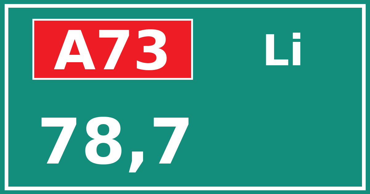 Hectometerbord A73 78,7 zijde Li