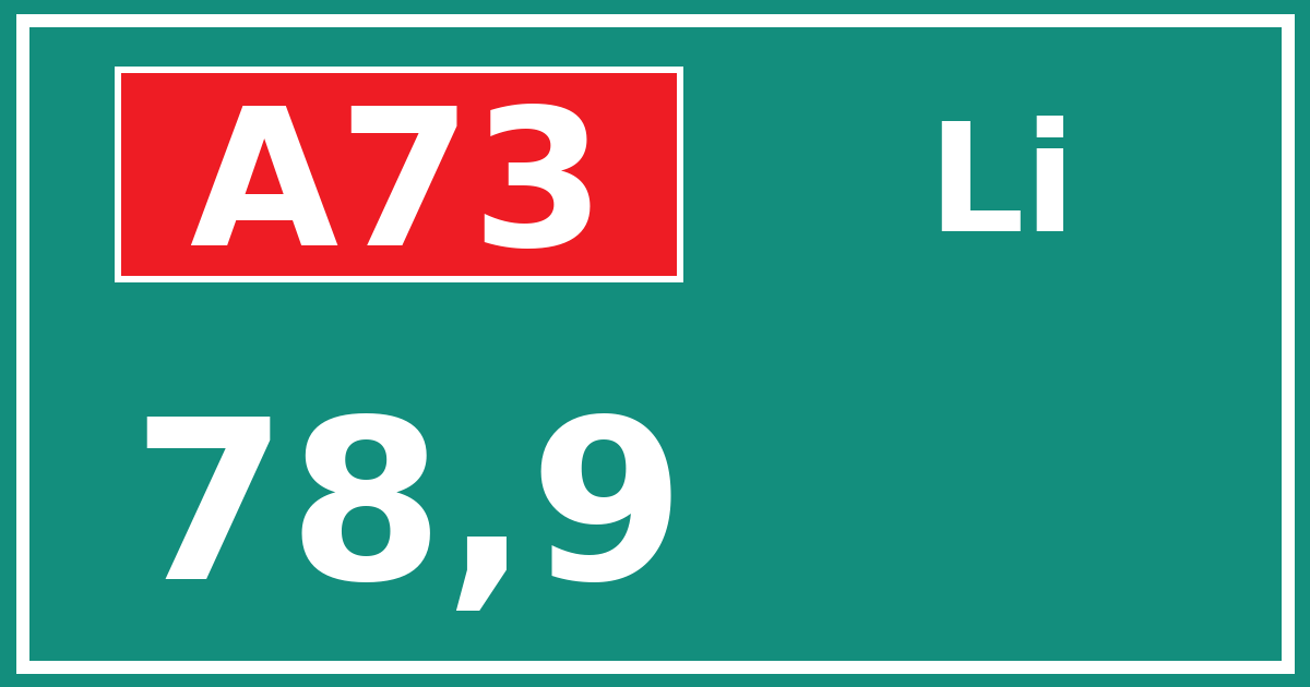 Hectometerbord A73 78,9 zijde Li
