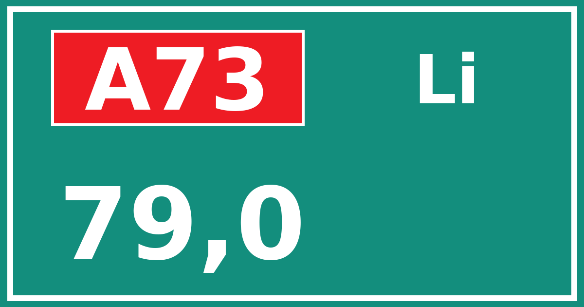 Hectometerbord A73 79,0 zijde Li