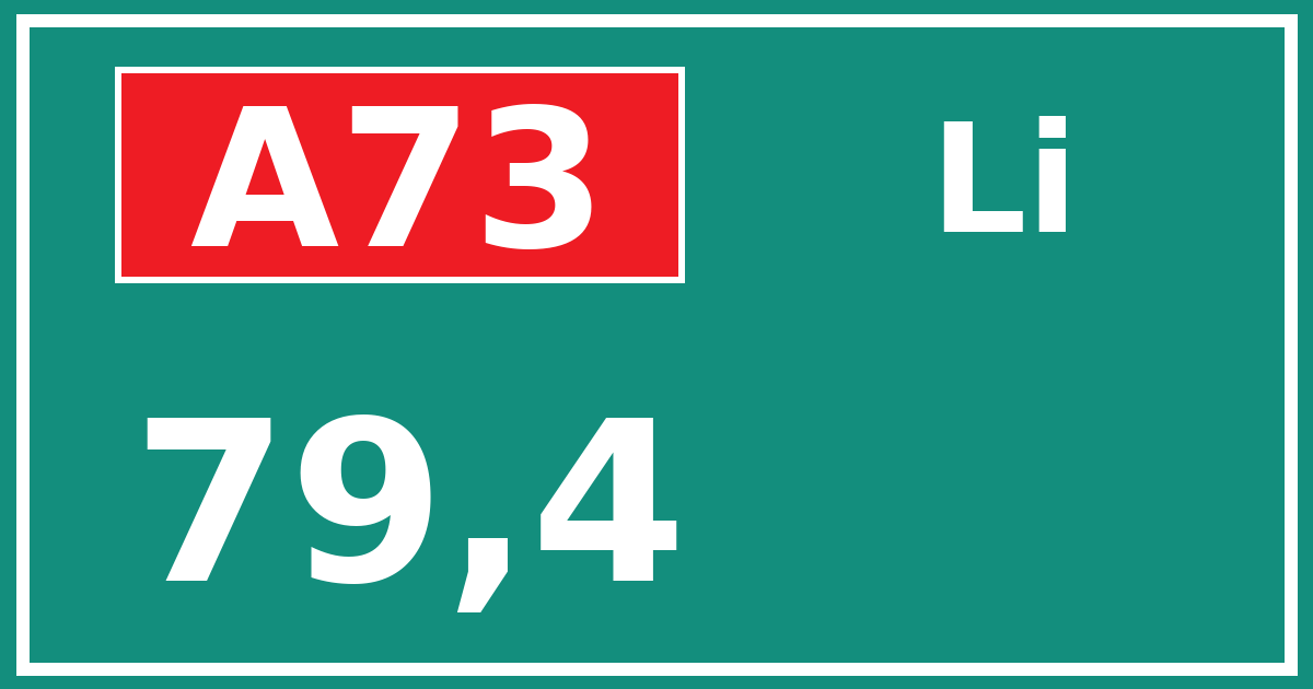 Hectometerbord A73 79,4 zijde Li