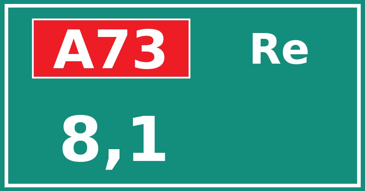 Hectometerbord A73 8,1 zijde Re