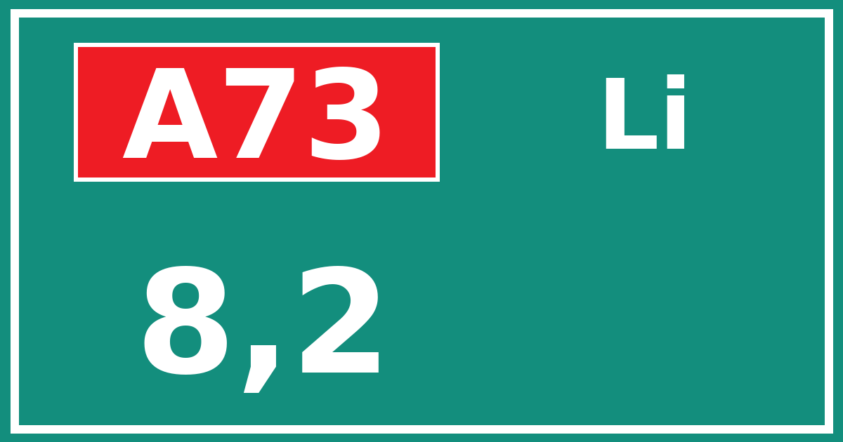 Hectometerbord A73 8,2 zijde Li