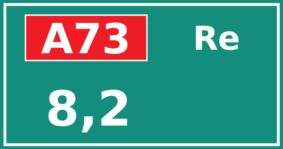 Hectometerbord A73 8,2 zijde Re