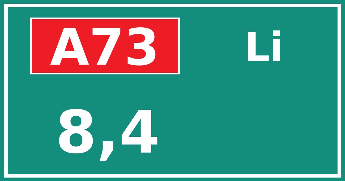 Hectometerbord A73 8,4 zijde Li