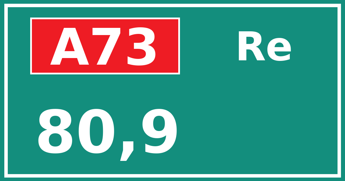 Hectometerbord A73 80,9 zijde Re