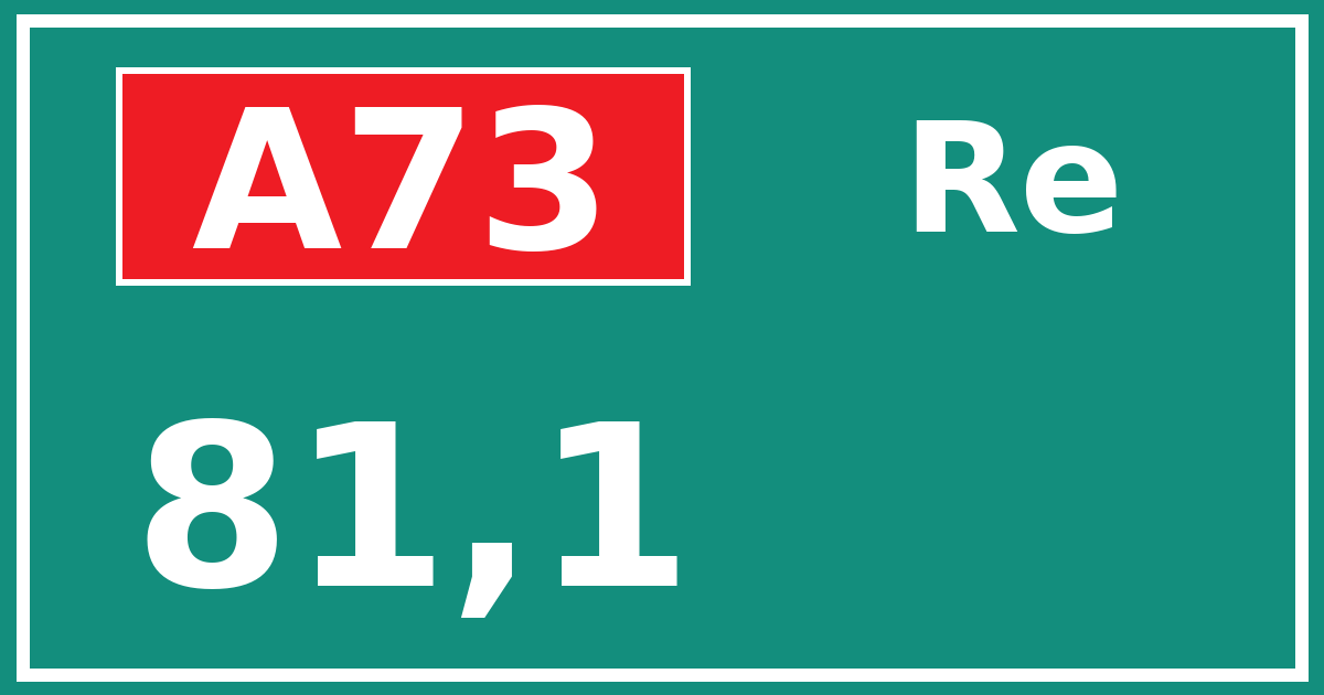Hectometerbord A73 81,1 zijde Re