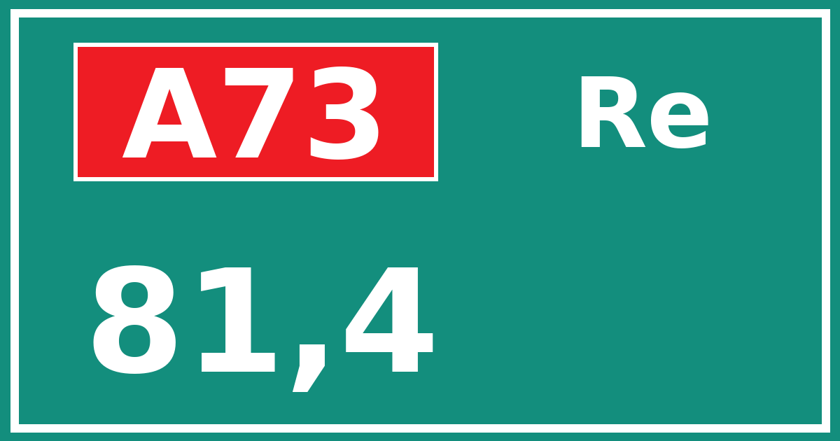 Hectometerbord A73 81,4 zijde Re