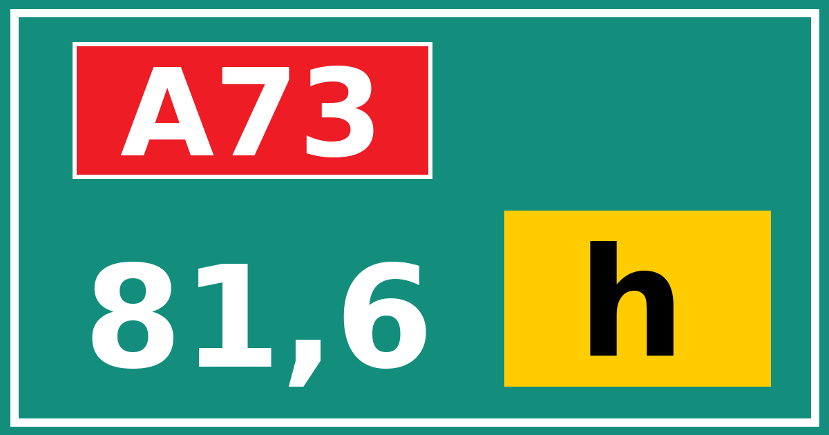 Hectometerbord A73 81,6 letter h