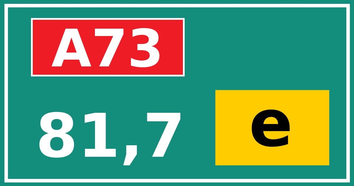 Hectometerbord A73 81,7 letter e