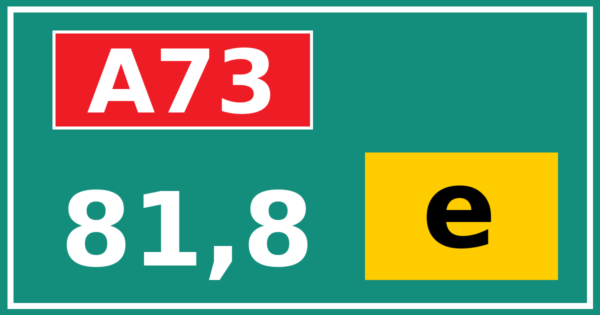 Hectometerbord A73 81,8 letter e