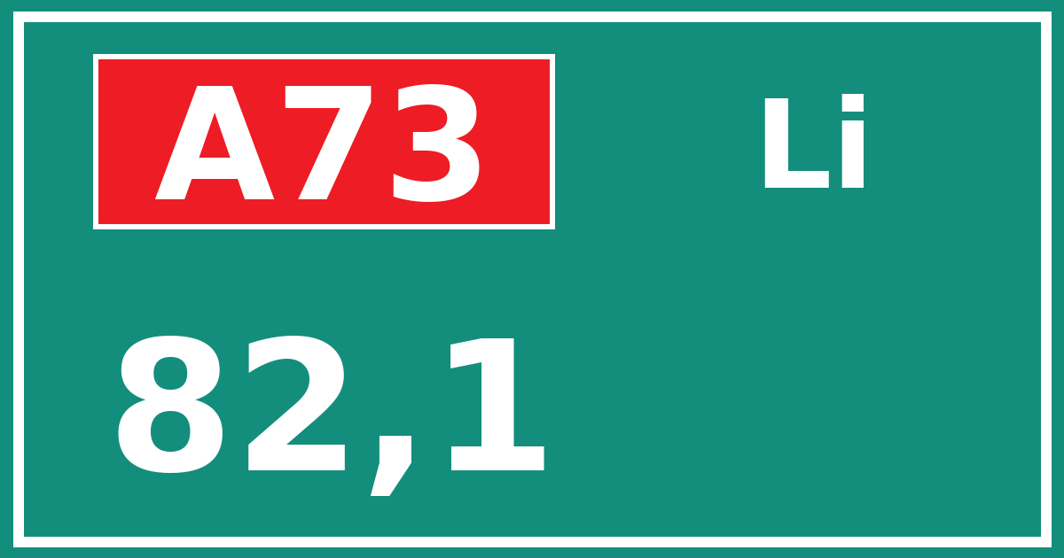 Hectometerbord A73 82,1 zijde Li