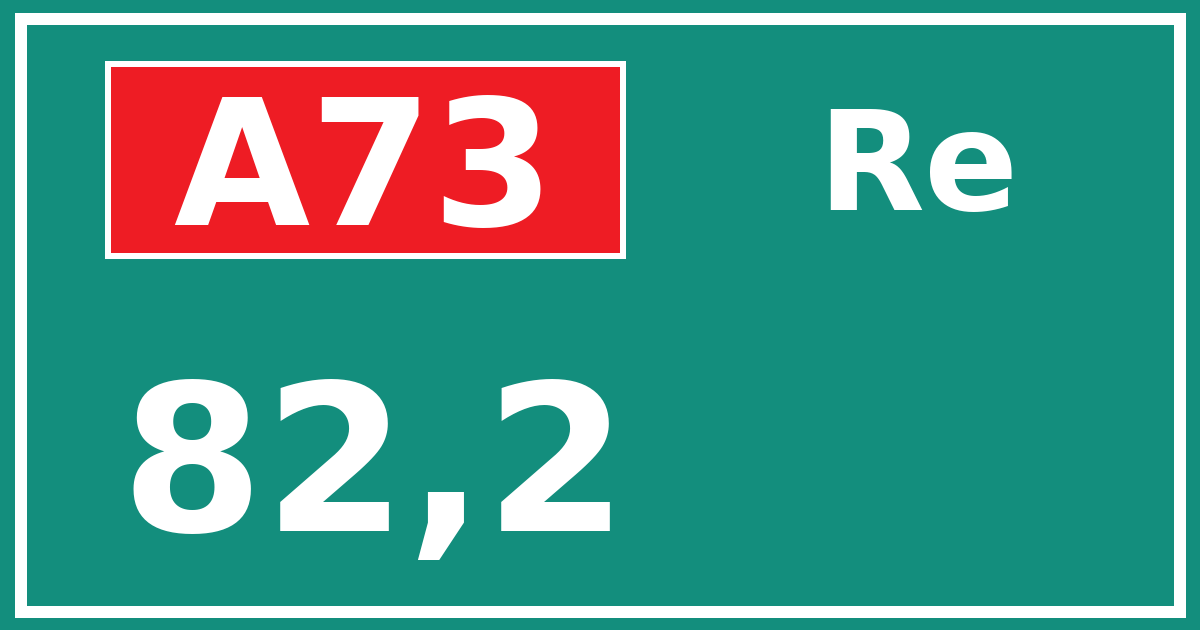 Hectometerbord A73 82,2 zijde Re