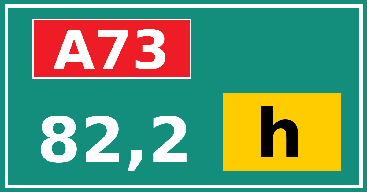 Hectometerbord A73 82,2 letter h