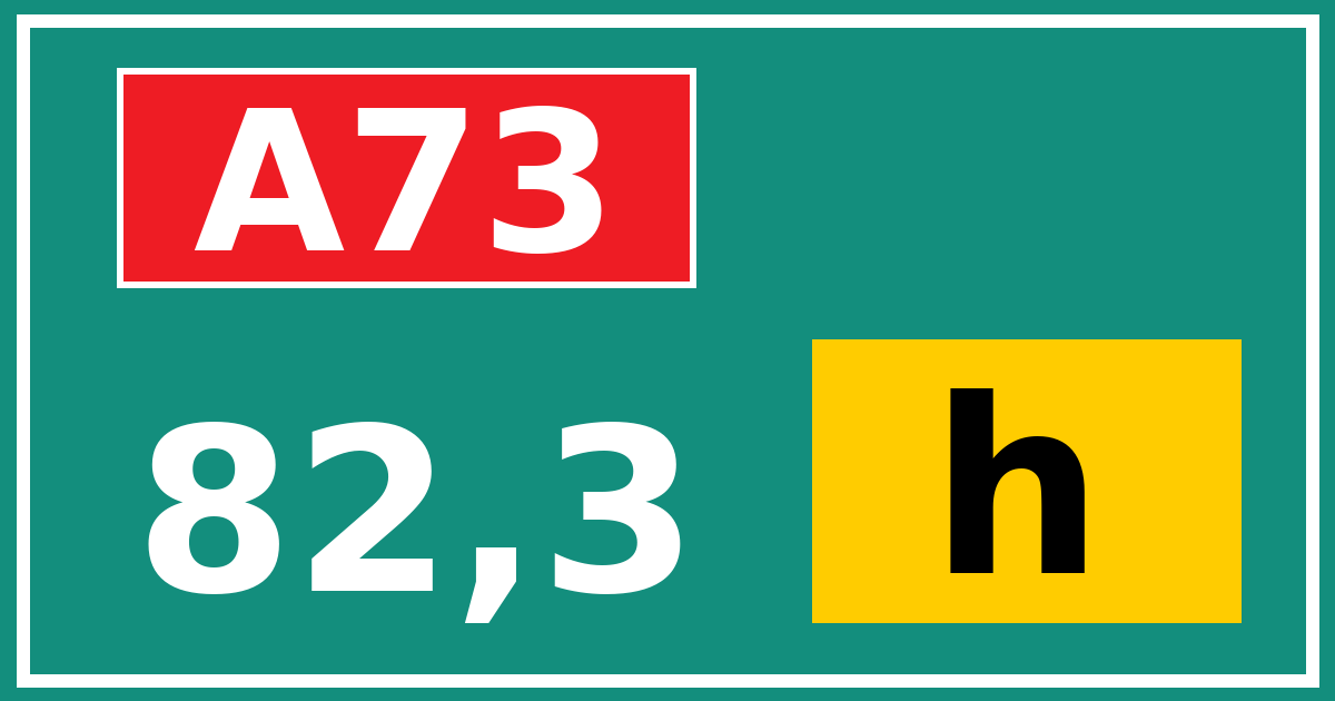 Hectometerbord A73 82,3 letter h